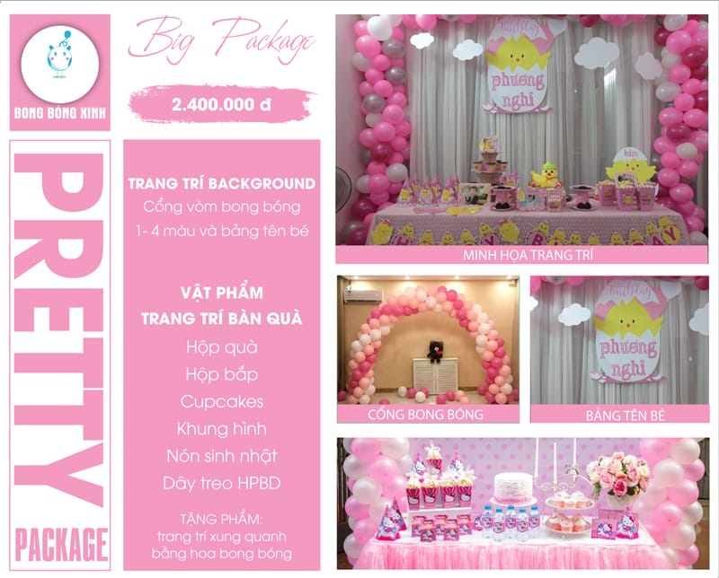 Tổ chức sinh nhật trọn gói PRETTY 01
