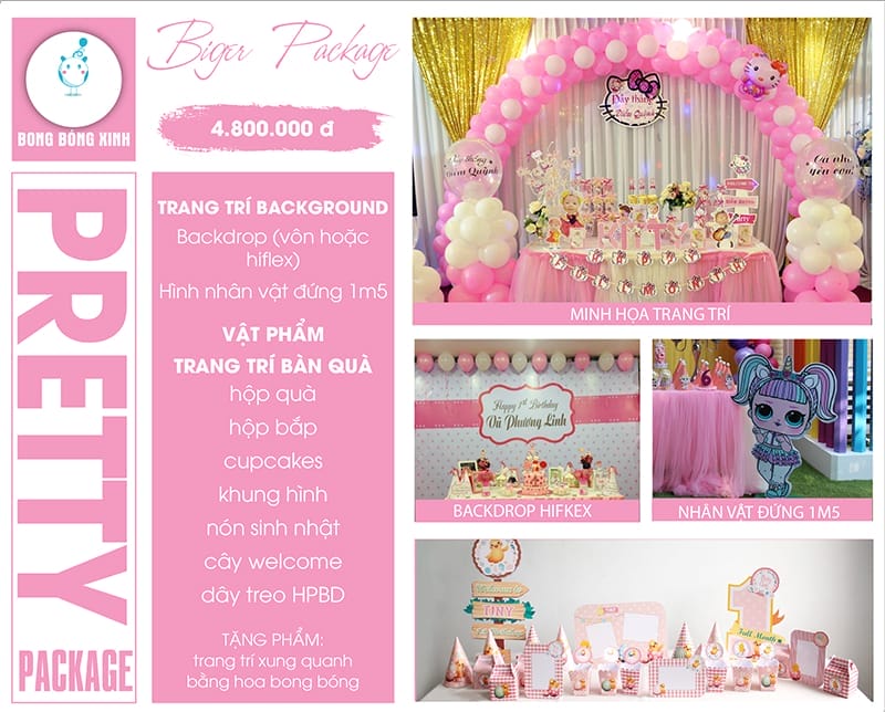 Tổ chức sinh nhật trọn gói PRETTY02