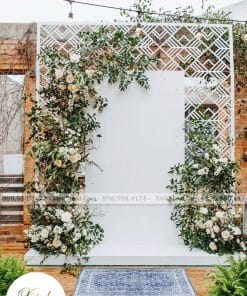 Backdrop sự kiện màu trắng sang trọng XV046