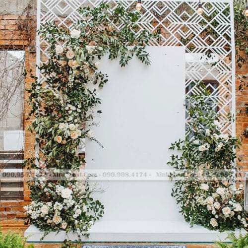 Backdrop Sự Kiện Màu Trắng Sang Trọng XV046