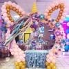 Bàn trang trí sinh nhật chủ đề unicorn hồng XV067