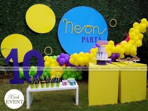 Backdrop sinh nhật sáng tạo cho bé trai 10 tuổi XV108