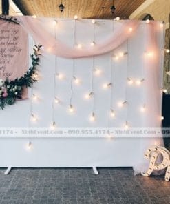 Backdrop tiệc cưới format và đèn XV096