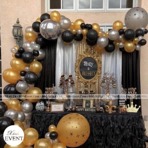 Backdrop sinh nhật công ty sang trọng XV111