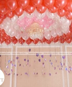Trang trí trần nhà với bóng bay sinh nhật màu đỏ XV155