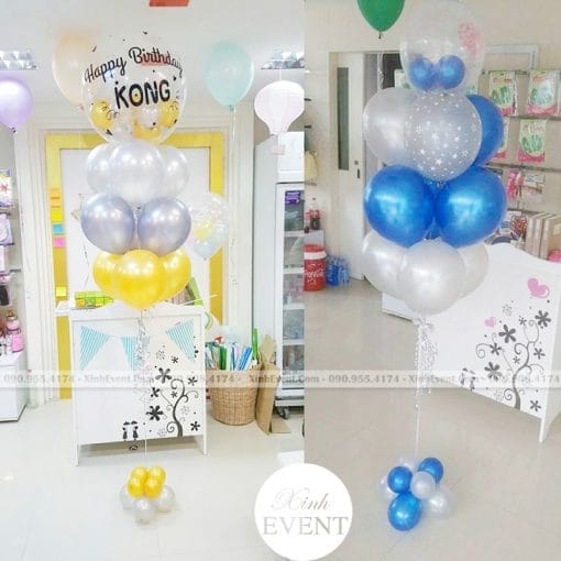 Trụ bong bóng sinh nhật kết hợp bóng jumbo XV142