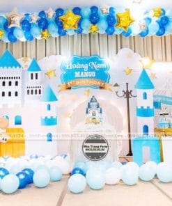 Backdrop sinh nhật 3D chủ đề hoàng tử cho bé trai XV196