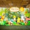Backdrop sân khấu trang trí thôi nôi chủ đề rừng xanh XV175