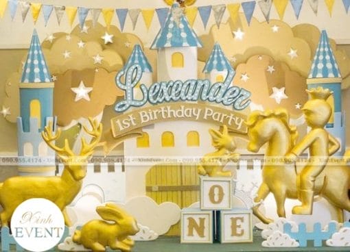 Backdrop thôi nôi 3D cho bé chủ đề hoàng tử XV168