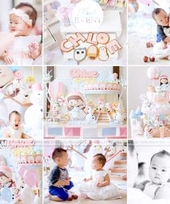 Bộ sản phẩm sinh nhật 3D mới nhất cho bé gái XV190