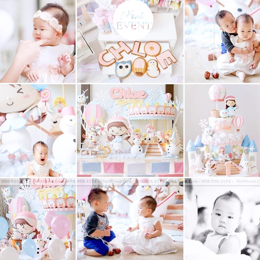 Bộ sản phẩm sinh nhật 3D mới nhất cho bé gái XV190