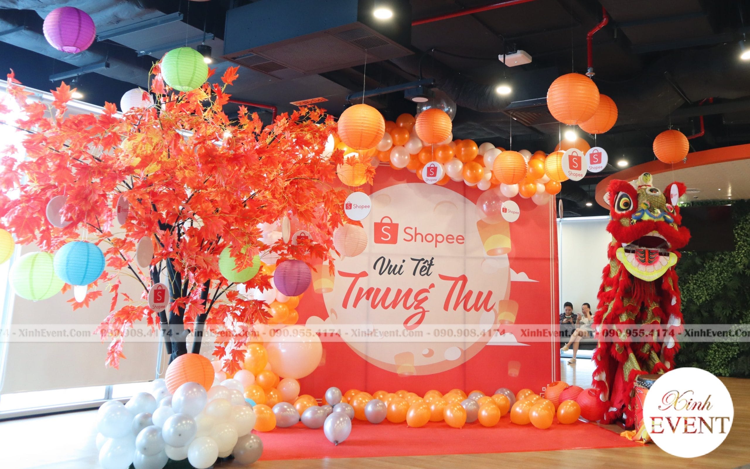Bộ đèn lòng đủ sắc mắc không thể thiếu khi trang trí Trung thu XV253
