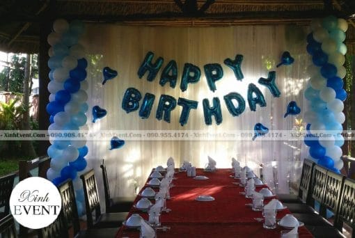 Backdrop bong bóng cùng vải voan XV268