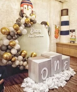 Backdrop sinh nhật cánh cụt XV332