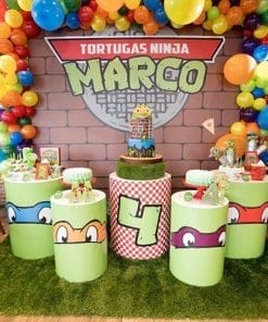 Trang trí sinh nhật bàn quà Ninja Rùa XV306