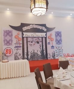 Backdrop sinh nhật trang trí phong cách Trung Hoa XV334