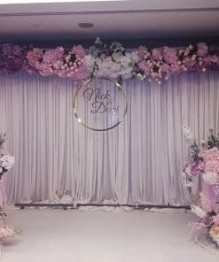 Backdrop tiệc cưới màu tím pastel XV348