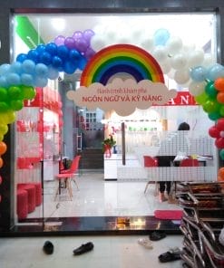 Cổng bong bóng trang trí khai trương trung tâm ngoại ngữ-XV317