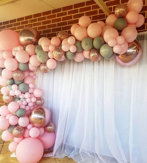 Backdrop trang trí sinh nhật bé gái tại nhà XV392