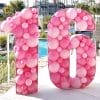 Tiểu cảnh bong bóng chữ số hồng 3D XV403