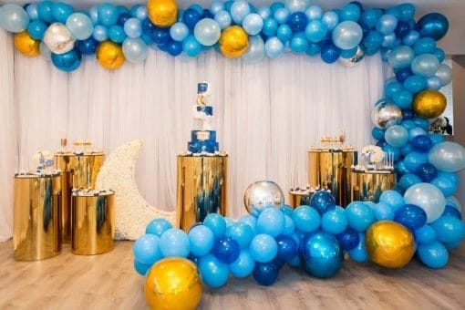 Backdrop sinh nhật chủ đề trăng khuyết XV404