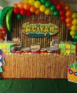 Trang trí sinh nhật bé gái bàn quà Hawai XV406