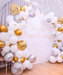 Backdrop sinh nhật trắng XV407