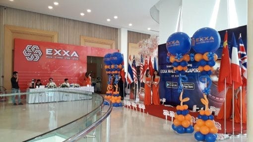 Trang trí sự kiện backdrop đón chào khách quốc tế XV477