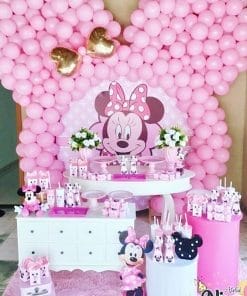 Trang trí bàn quà sinh nhật chuột Minnie XV415