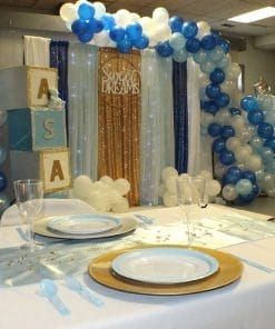 Backdrop vải voan sinh nhật bé trai XV508