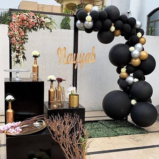 Tiểu cảnh sinh nhật màu đen XV427