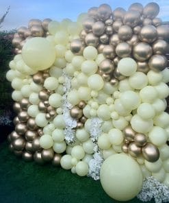 Tường bong bóng xen kẽ hoa trang trí khai trương XV478