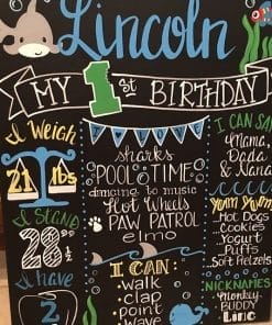 Chalkboard trang trí sinh nhật Babyshark XV433