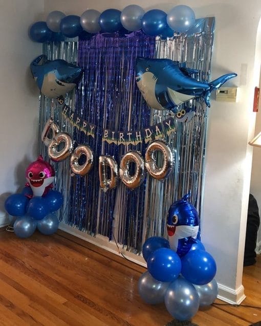 Backdrop dây tua rua Baby Shark XV442