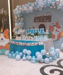 Dây bong bóng trang trí bàn quà sinh nhật cún con XV474