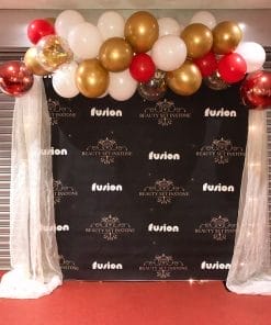 Backdrop khai trương đơn giản màu đen XV479