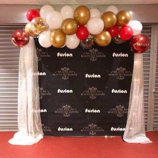 Backdrop khai trương đơn giản màu đen XV479