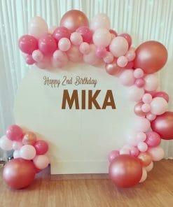Backdrop sinh nhật trắng và hồng XV516