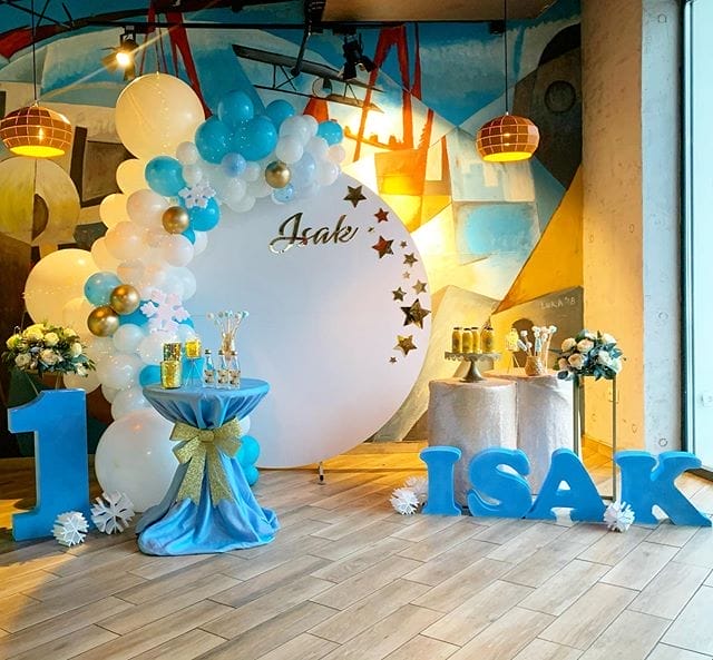 Trang trí sân khấu sinh nhật trời sao trong đêm đông XV598