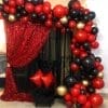 Backdrop trang trí sinh nhật người yêu đen và đỏ XV597