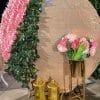 Backdrop sinh nhật vàng hồng sang trọng XV602