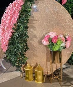 Backdrop sinh nhật vàng hồng sang trọng XV602