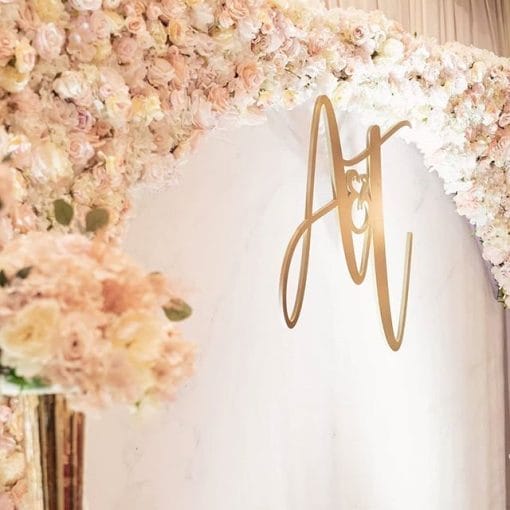 Backdrop tiệc cưới hoa tươi lãng mạn XV611