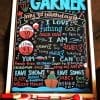 Chalkboard sinh nhật chủ đề câu cá XV644
