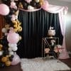 Backdrop sinh nhật tông màu đen, hồng, vàng XV637