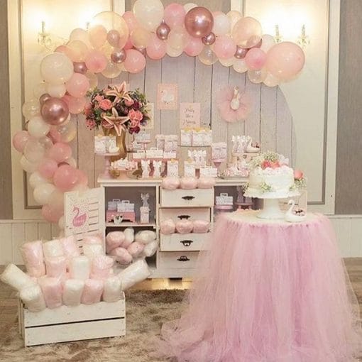 Bàn quà sinh nhật hồng pastel XV638