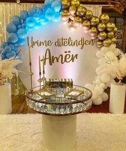 Bộ backdrop sinh nhật tròn trang trí tại nhà hàng XV669