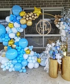 Tiểu cảnh bong bóng trang trí sinh nhật tại nhà sang trọng màu trắng XV617