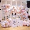 Trang trí tiểu cảnh sinh nhật bong bóng hồng pastel XV664