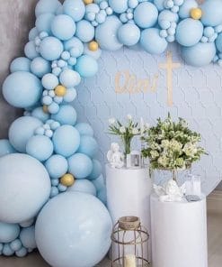 Bàn quà sinh nhật bong bóng xanh dương XV584